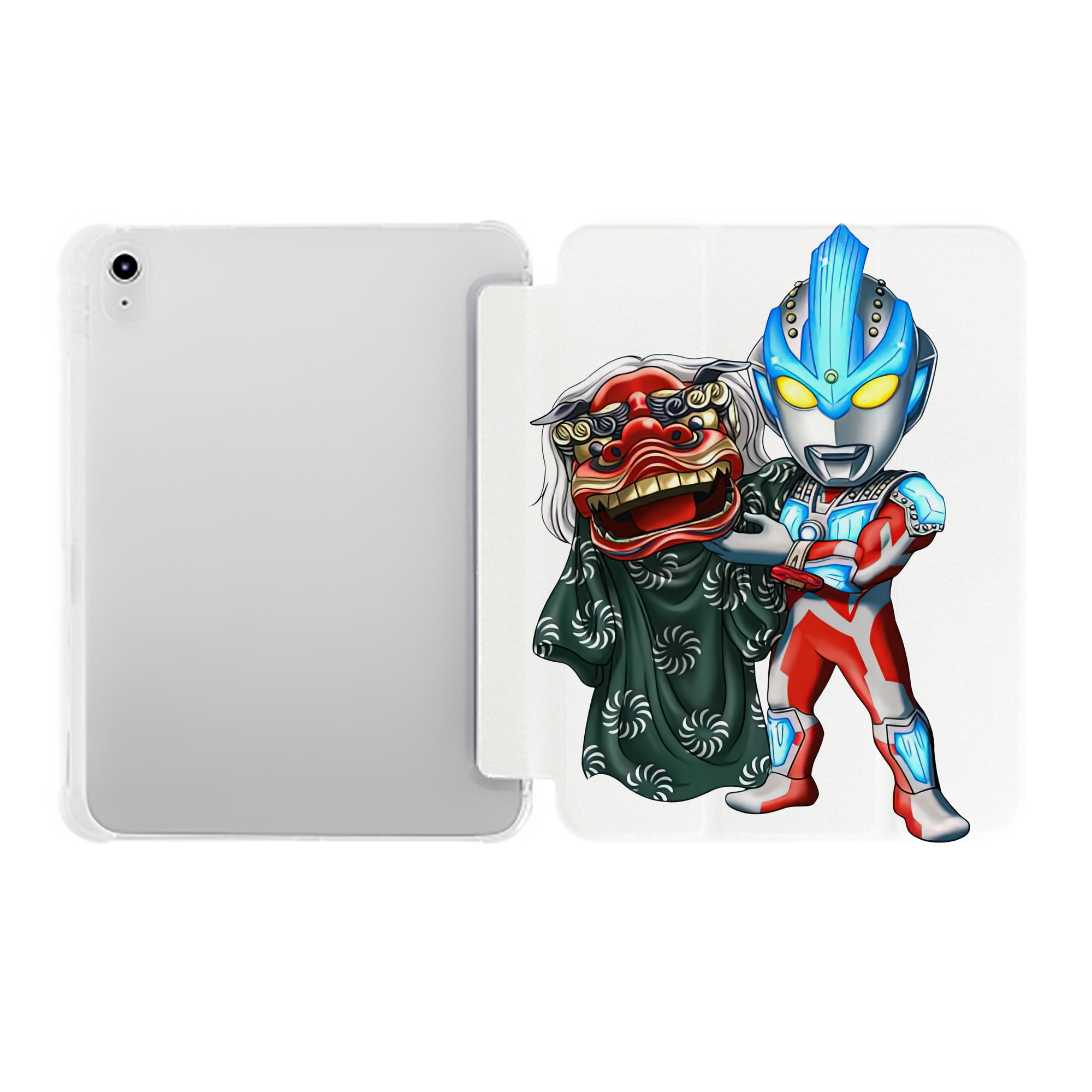 （画像用） ウルトラマン Ultraman IPad ケース ペン収納付き 三つ折りスタンド PUレザー×シリコン 対応機種9.5/10.5/10.9インチ